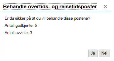 Bilde viser bekreftelse på behandling av poster