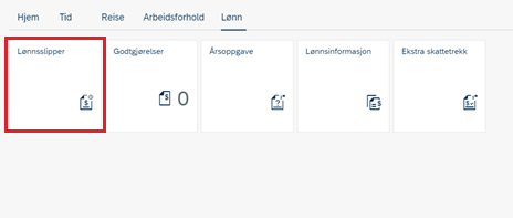 Bildet viser flisen Lønnsslipper i selvbetjeningsportalen