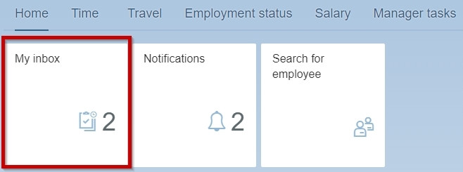 image showing the tile for my inbox in the self service portal
