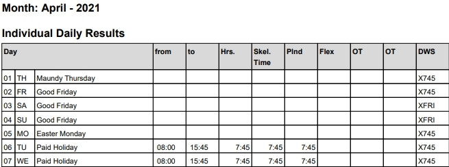 image showing time sheet