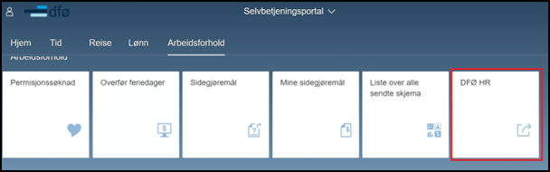 Du finner DFØ HR i selvbetjeningsportalen