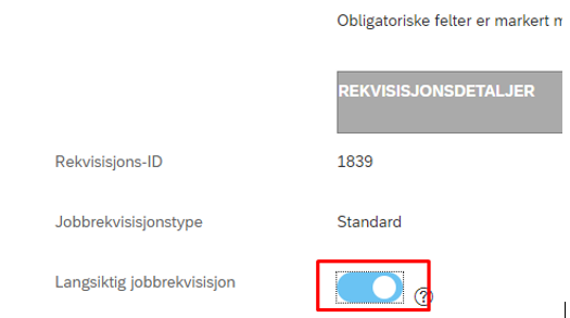 bilde som viser hvor man gjør rekvisisjonen til langsiktig jobbrekvisisjon