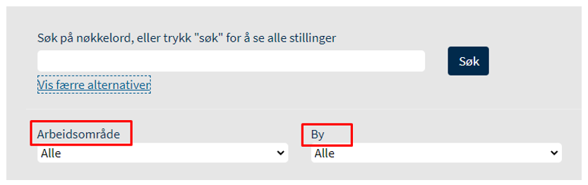 Skjermbilde som viser hvilke detaljer som kan legges inn som for eksempel "arbeidsområde" og "by".