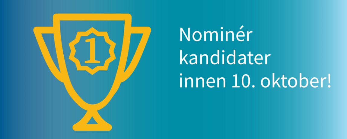 Bildet viser pokal og: Nominér din kandidat innen 10. oktober!