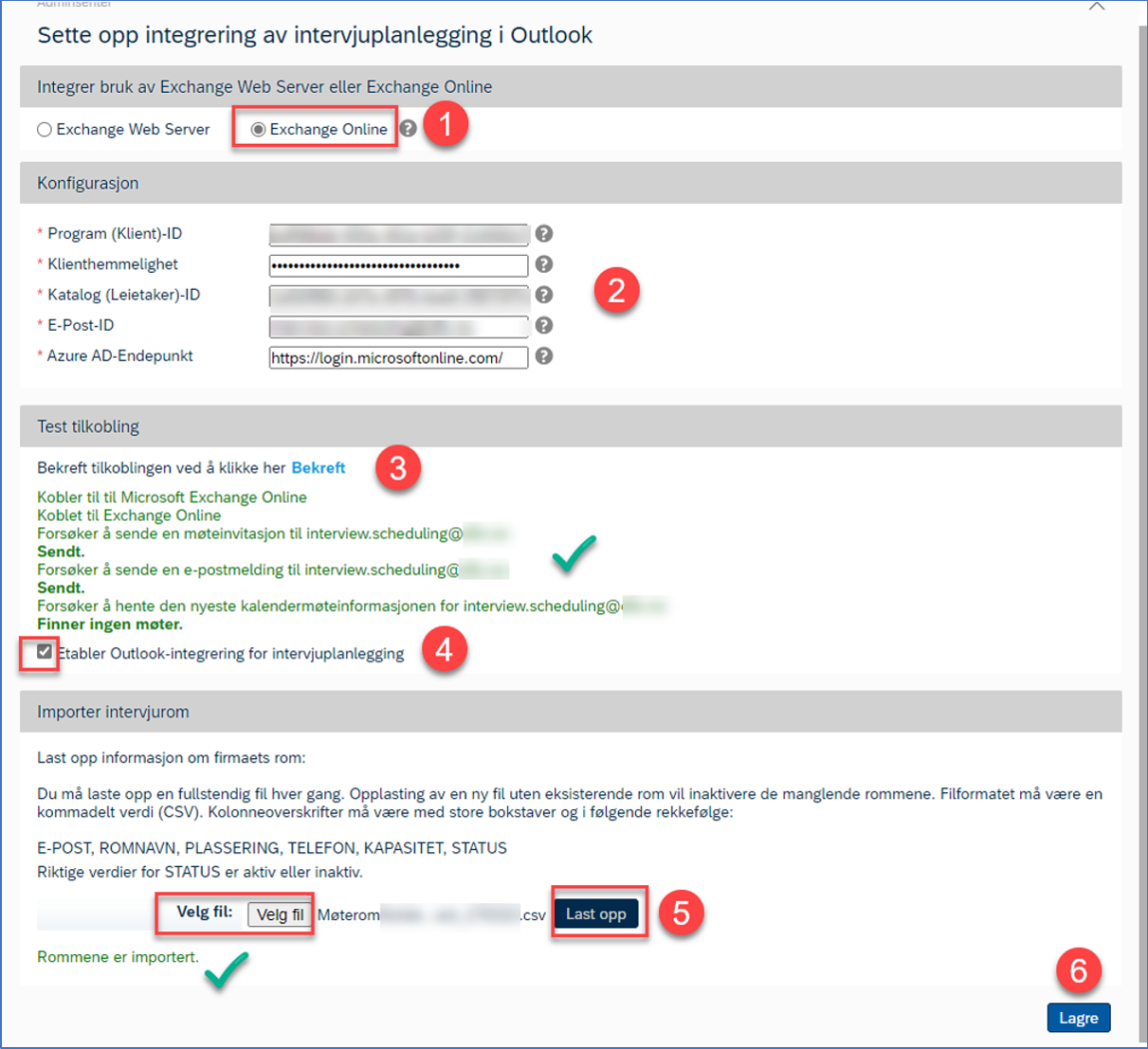 Skjermbilde av sette opp intervjuplanlegging i Outlook