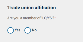 The picture shows radio buttons yes and no.