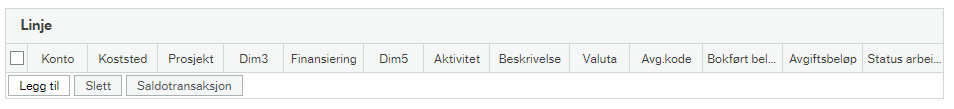 Det ligger ingen konteringslinjer i fanen Regnskap.