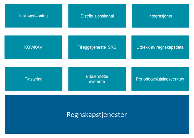 Figuren viser en oversikt over regnskapstjenester og tilleggstjenester