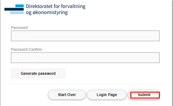 Bildet viser skjermbilde av knappen submit