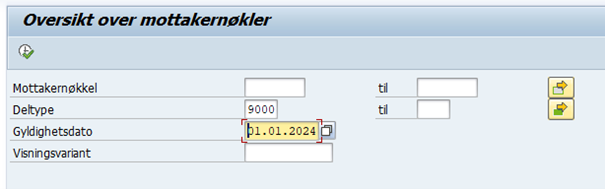 Skjermbilde som viser eksempel fra SAP