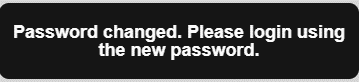 Bildet viser bekreftelsesmelding på endret passord