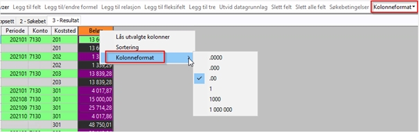 Bilde av kolonneformat