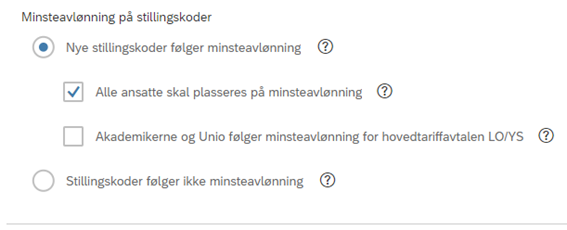  Alle ansatte på LO/YS-avtalen blir automatisk oppdatert til sin stillingskodes minsteavlønning.