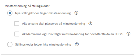 Nye stillingskoder plasseres automatisk på minsteavlønning for ansatte på LO/YS-avtalen.