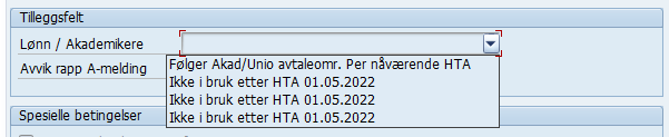 Tilleggsfelt Lønn/Akadmikere