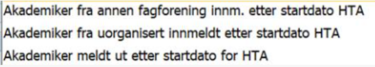 Verdier som nå er endret til «blank» eller «Akademiker pr startdato for nåværende Hovedtariffavtale» 