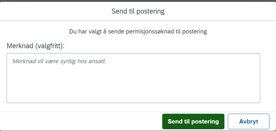 Bildet viser send til postering