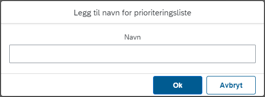 Bildet viser hvor man trykker på OK for å åpne bildet for prioriteringslisten i redigeringsmodus.