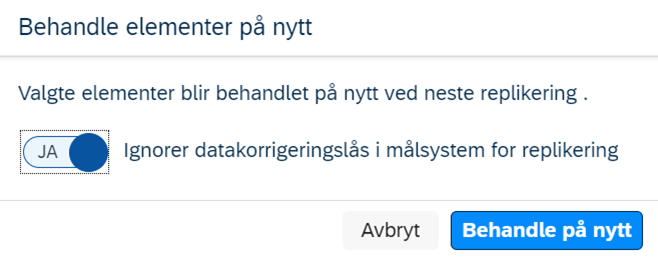 behandle elementer på nytt