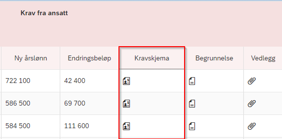 Bildet viser hvordan alle PDF-filer som finnes i kolonnen Kravskjema eksporteres samtidig.
