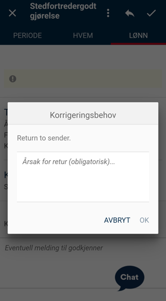 Bildet viser et skjermbilde fra DFØ-appen.