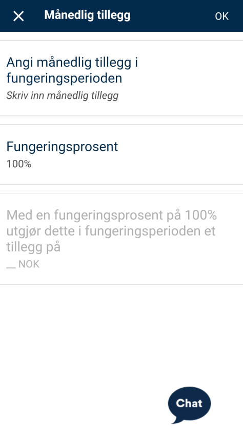 Bildet viser et skjermbilde fra DFØ-appen.