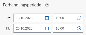 Bildet viser hvor en legger inn forhandlingsperiodens start og slutt.