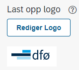 Bildet viser knappen "Rediger logo" som en trykker på for å redigere en logo.