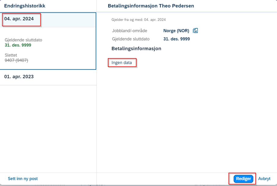 Redigere betalingsinformasjon