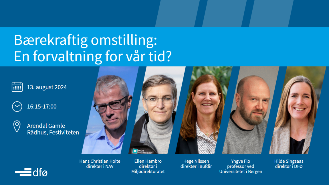 Arrangementsposter "Bærekraftig omstilling: En forvaltning for vår tid". 