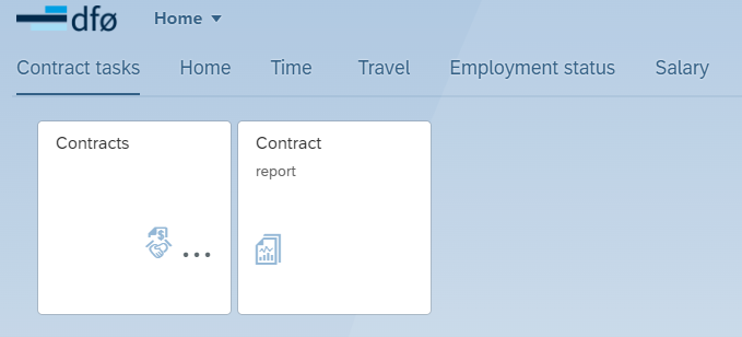 The image shows the Contracts tile in the Self-Service Portal.