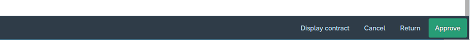 The image shows the display contract and approve buttons