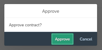 The image shows the confirmation box when approving the form