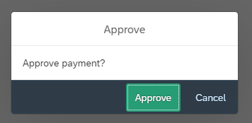 The image shows the confirmation box when approving the form