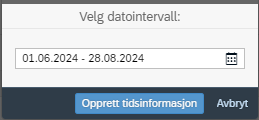 Bildet viser valg av datointervall