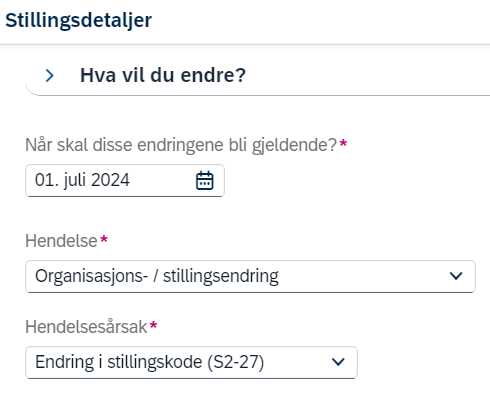 registrering av hendelse og hendelsesårsak 