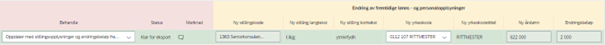 Bildet viser oppdaterte kolonner under Endring av fremtidige lønns- og personalopplysninger.