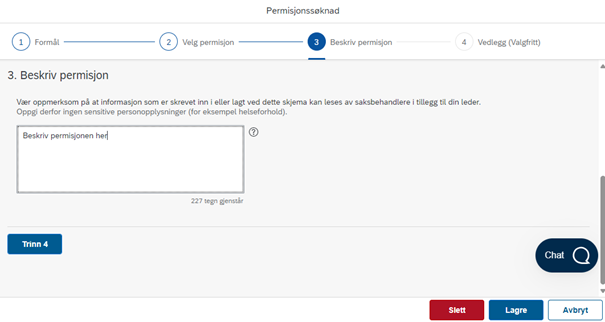 Bildet viser beskriv permisjon