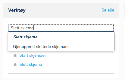 Skjermbilde av adminsenter