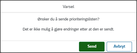 Bildet viser varselmelding