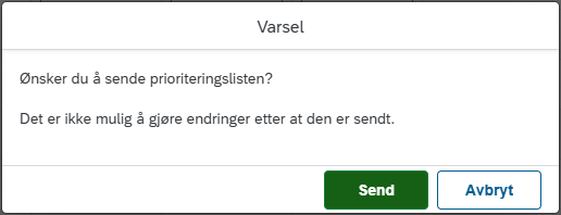 Bildet viser varselmelding