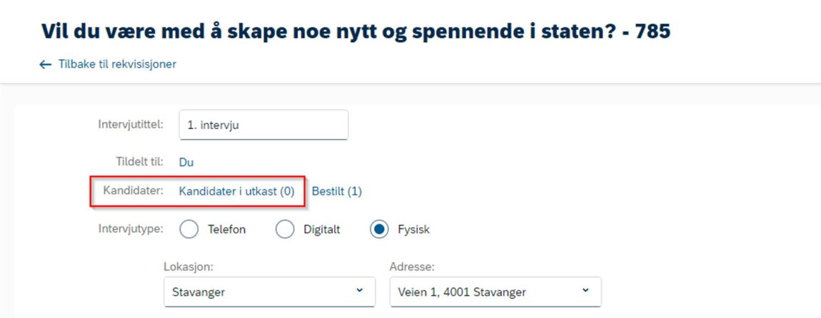 Bilde som viser hvor du klikker for å finne tilgjengelige kandidater. 