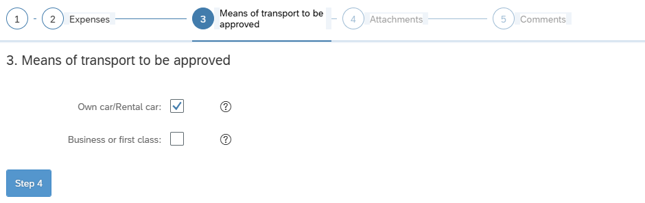 Image showing Step 3 – Means of transport to be approved. 