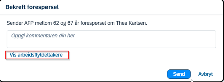 Skjermbilde av å bekrefte pensjonering
