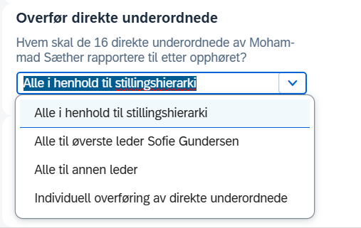 valg ved fratredelse av leder