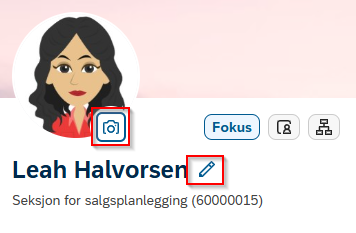 Oppdatere profilbilde og selvbeskrivelse