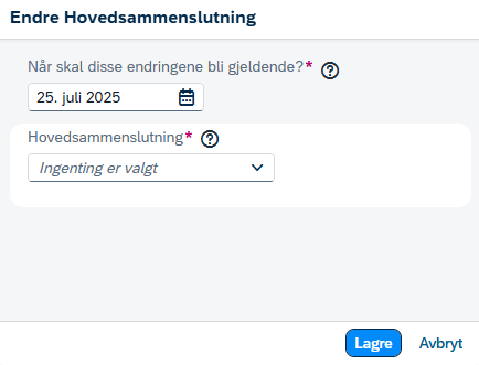 Velg hovedsammenslutning