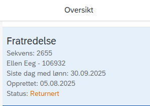 Bildet viser returnert fratredelseskjema