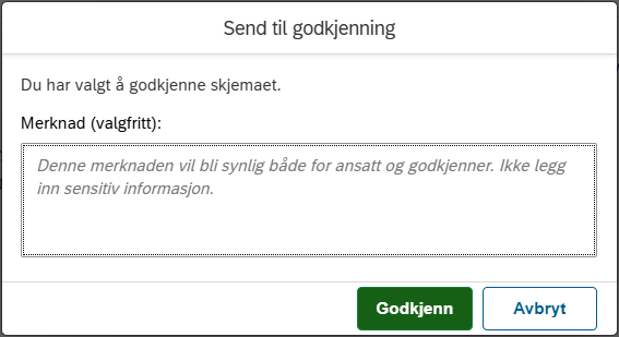 Bildet viser send til godkjenning
