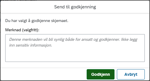Bildet viser send til godkjenning